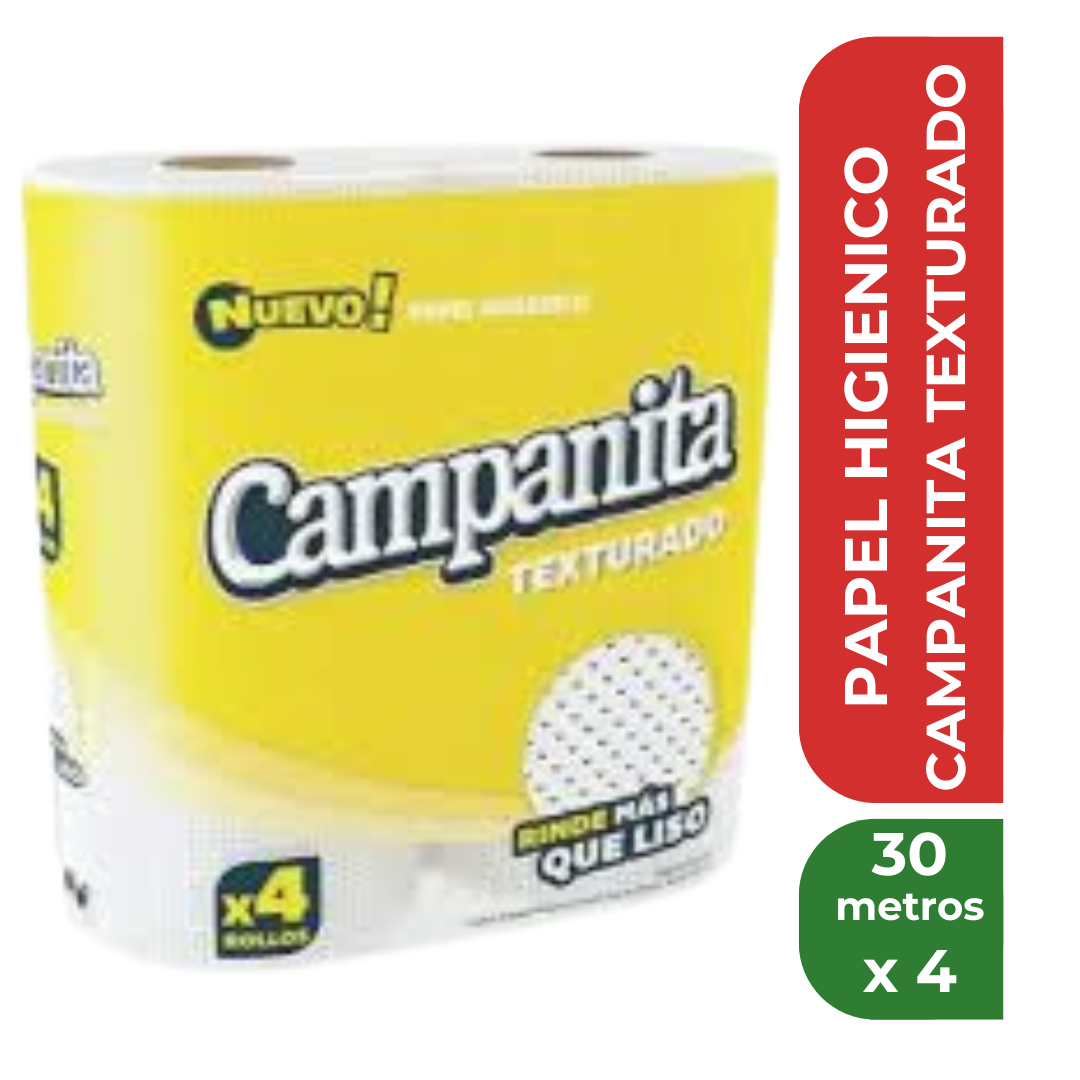 CAMPANITA PAPEL HIGIENICO TEXTURADO 4x30mts