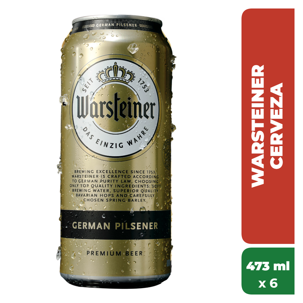 WARSTEINER CERVEZA 473ml x6