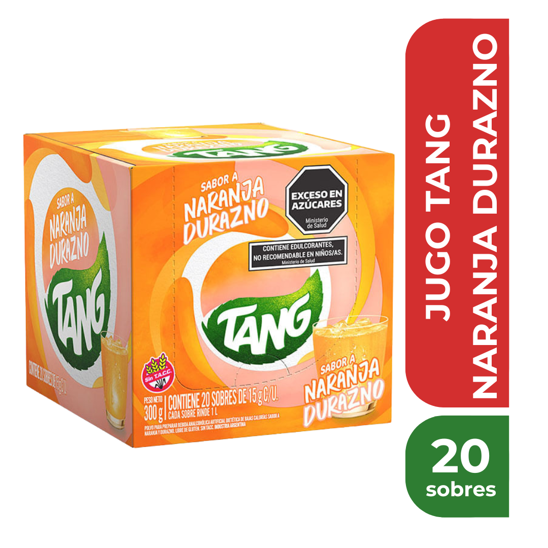 TANG JUGO EN POLVO NARANJA/DURAZNO x20