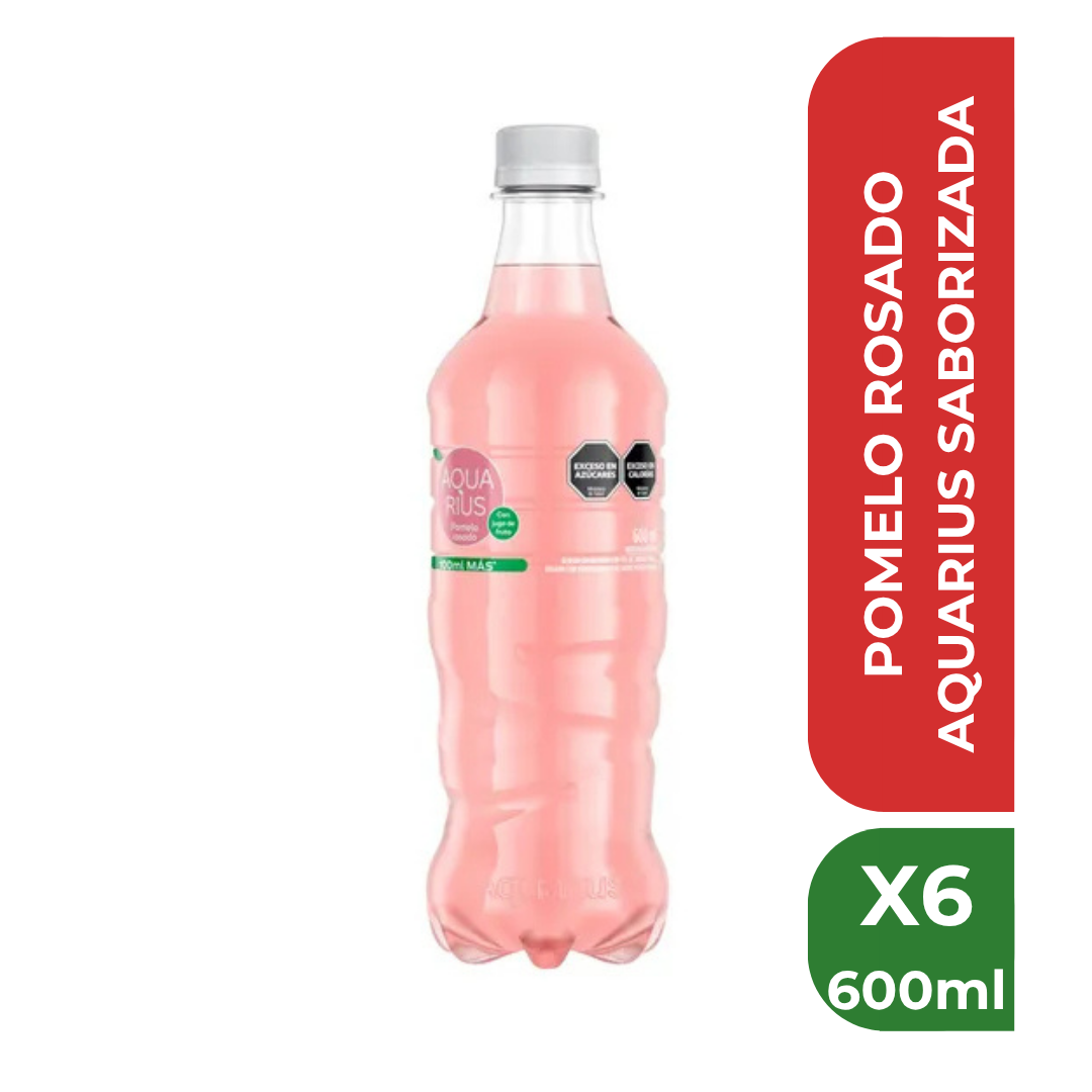 AQUARIUS SABORIZADA 600ml x6 POMELO ROSADO