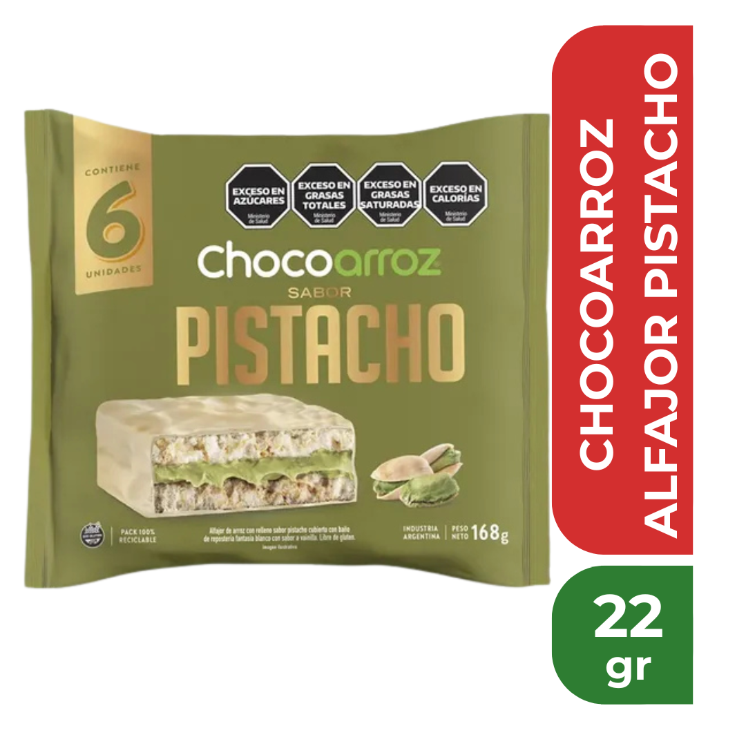 CHOCOARROZ ALFAJOR PISTACHO 22gr x 5
