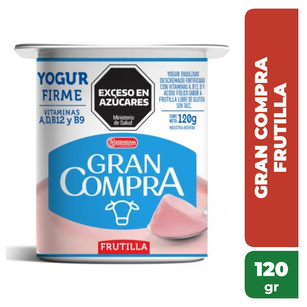 GRAN COMPRA YOGUR FIRME FRUTILLA 120gr