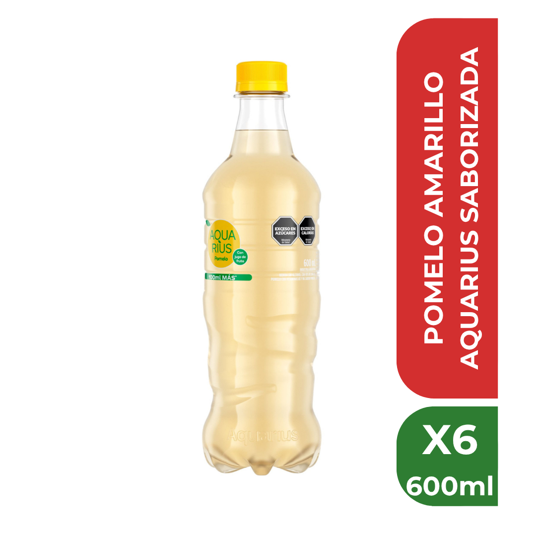 AQUARIUS SABORIZADA 600ml x6 POMELO AMARILLO