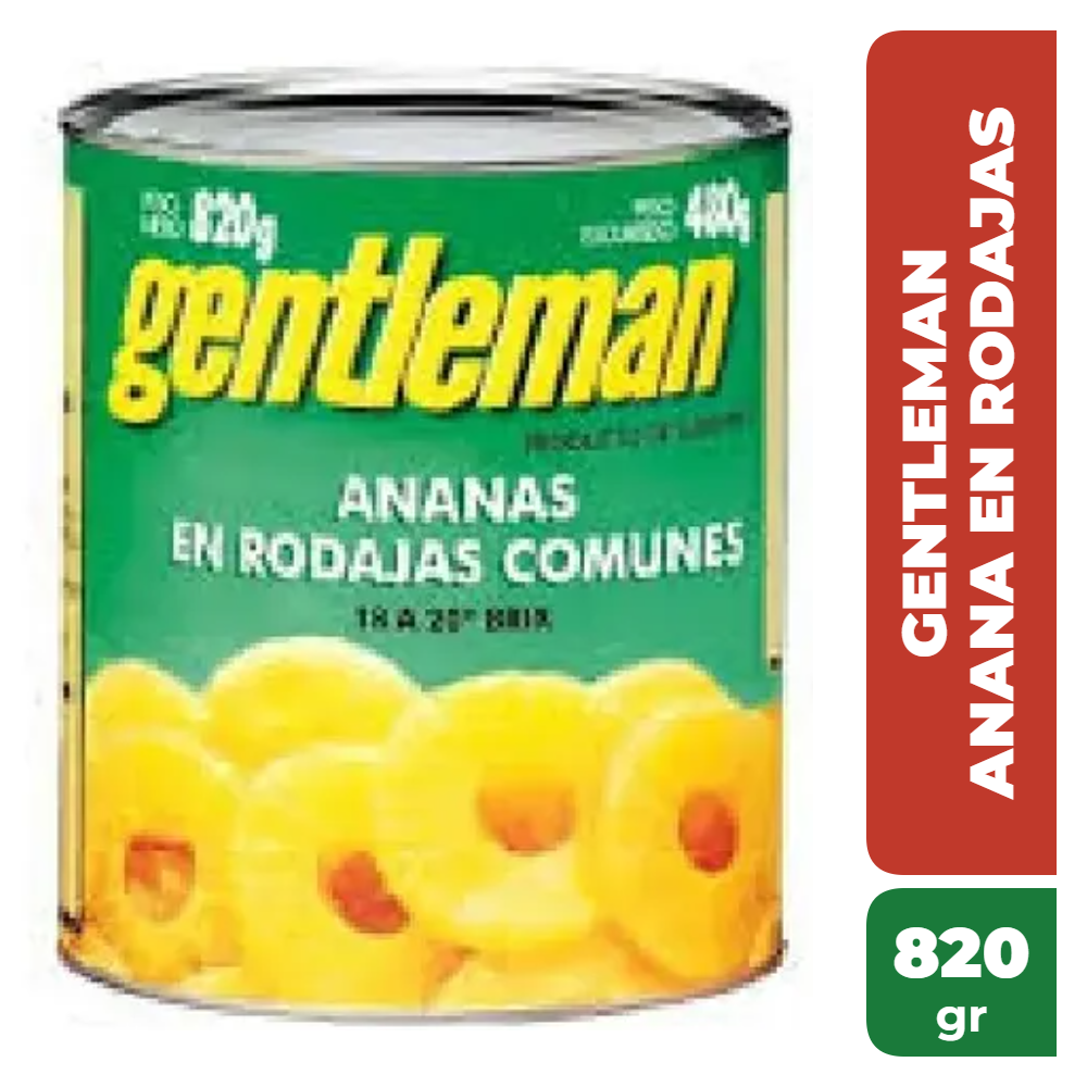 GENTLEMAN ANANA EN RODAJAS 820gr