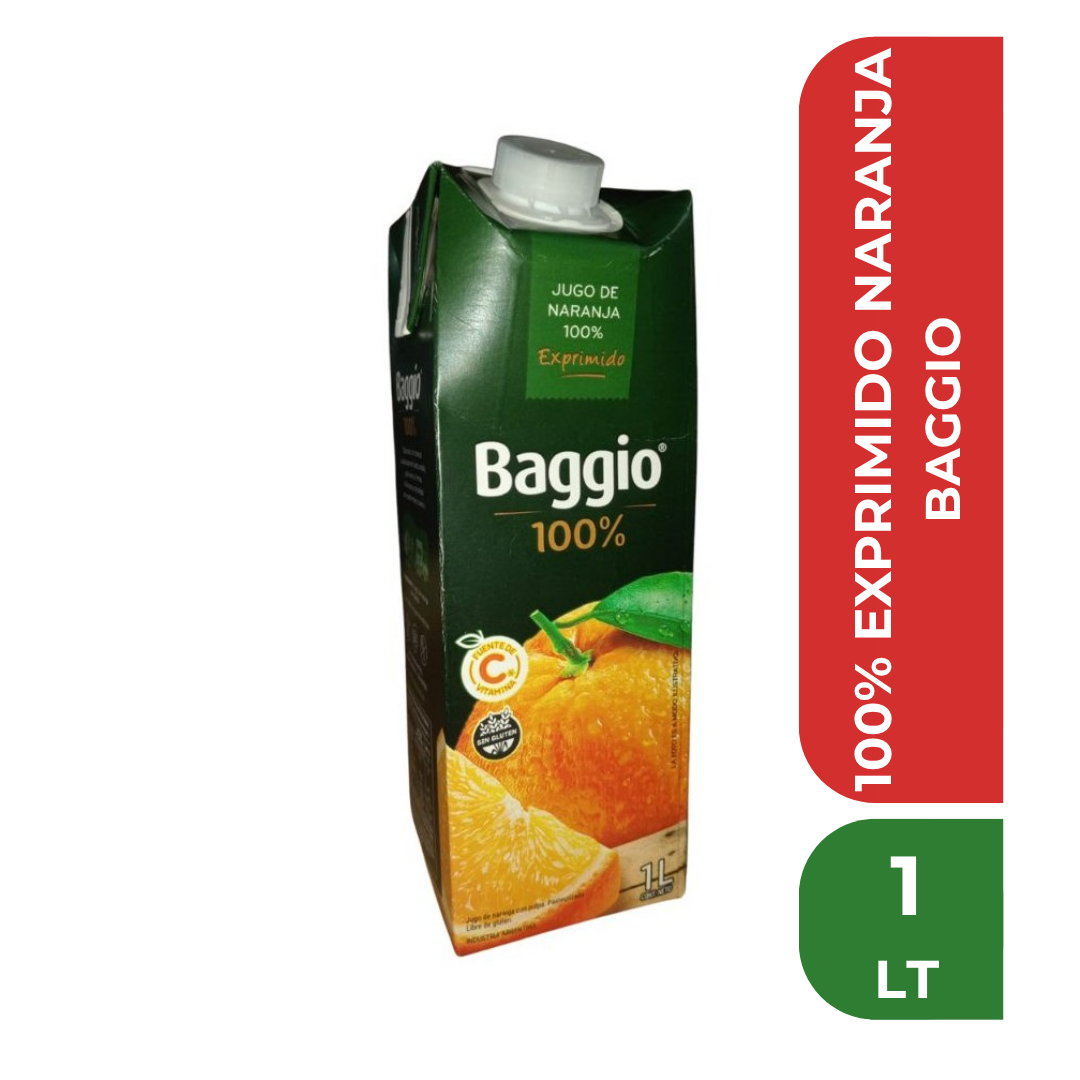 BAGGIO JUGO 100% EXPRIMIDO NARANJA 1LT