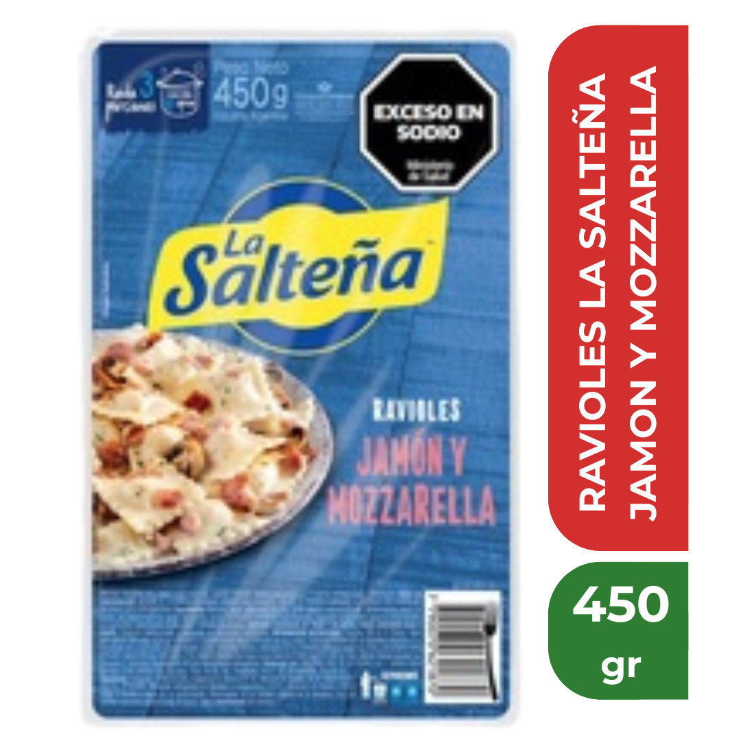 LA SALTEÑA RAVIOL 450gr JAMON Y MUZZARELLA