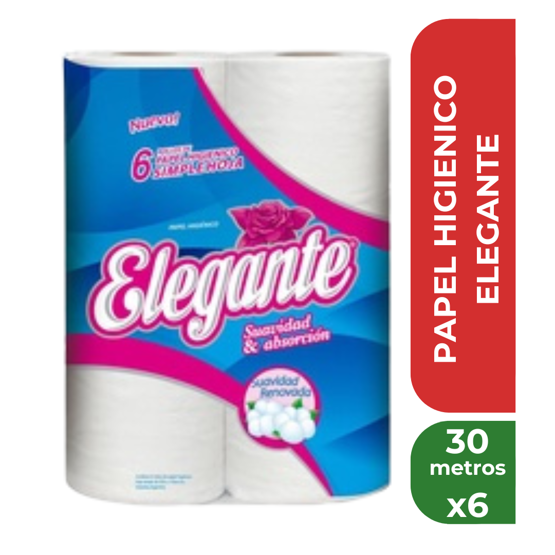 ELEGANTE PAPEL HIGIENICO 6 x 30mts
