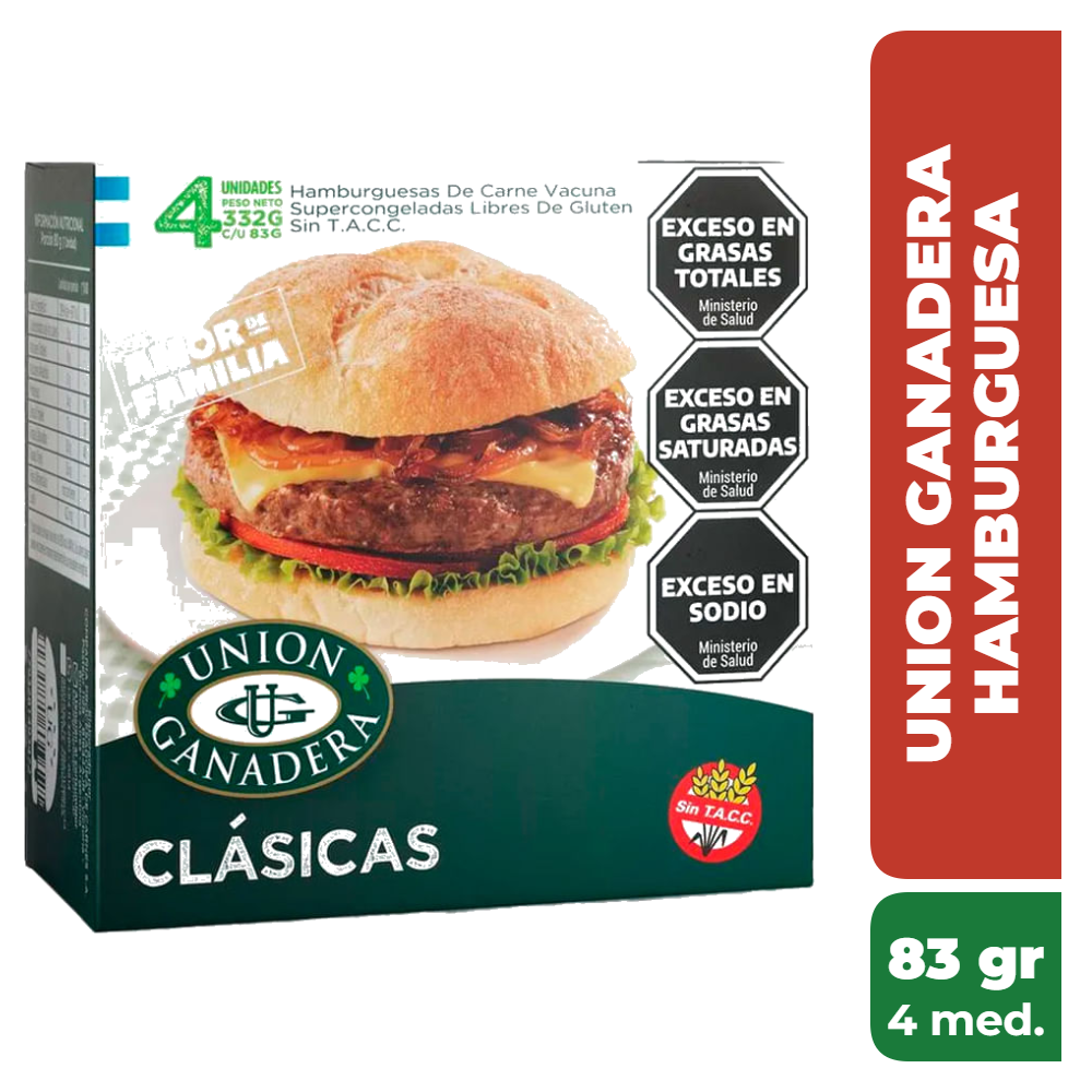 UNION GANADERA HAMBURGUESA 83gr x4 medallones