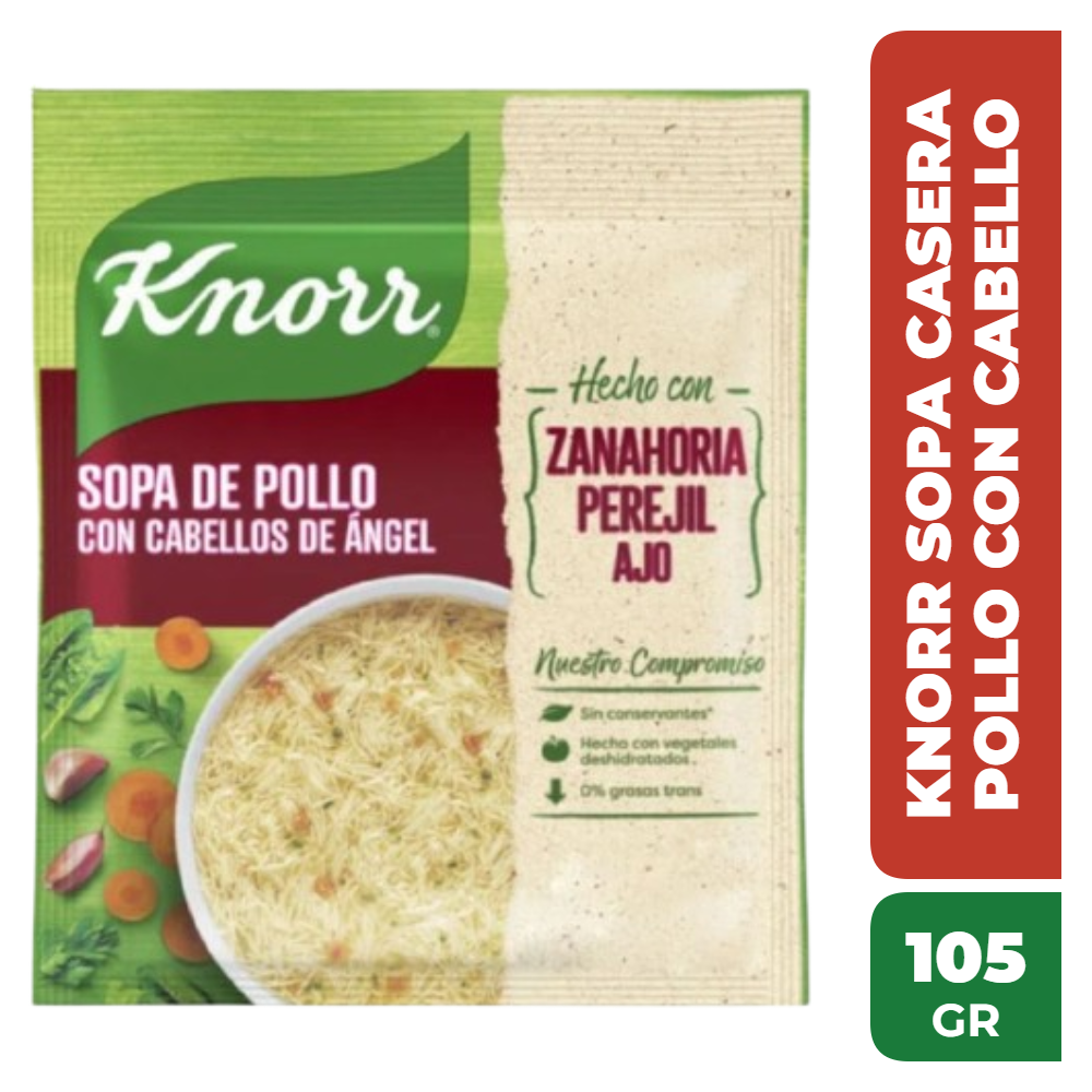KNORR SOPA CASERA POLLO CON CABELLO