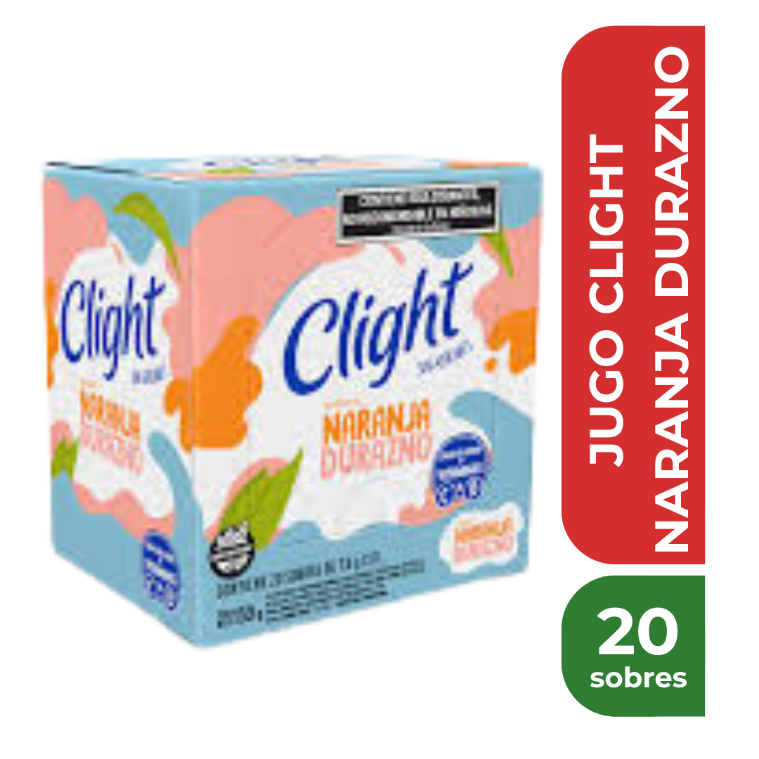 CLIGHT JUGO EN POLVO NARANJA DURAZNO X20