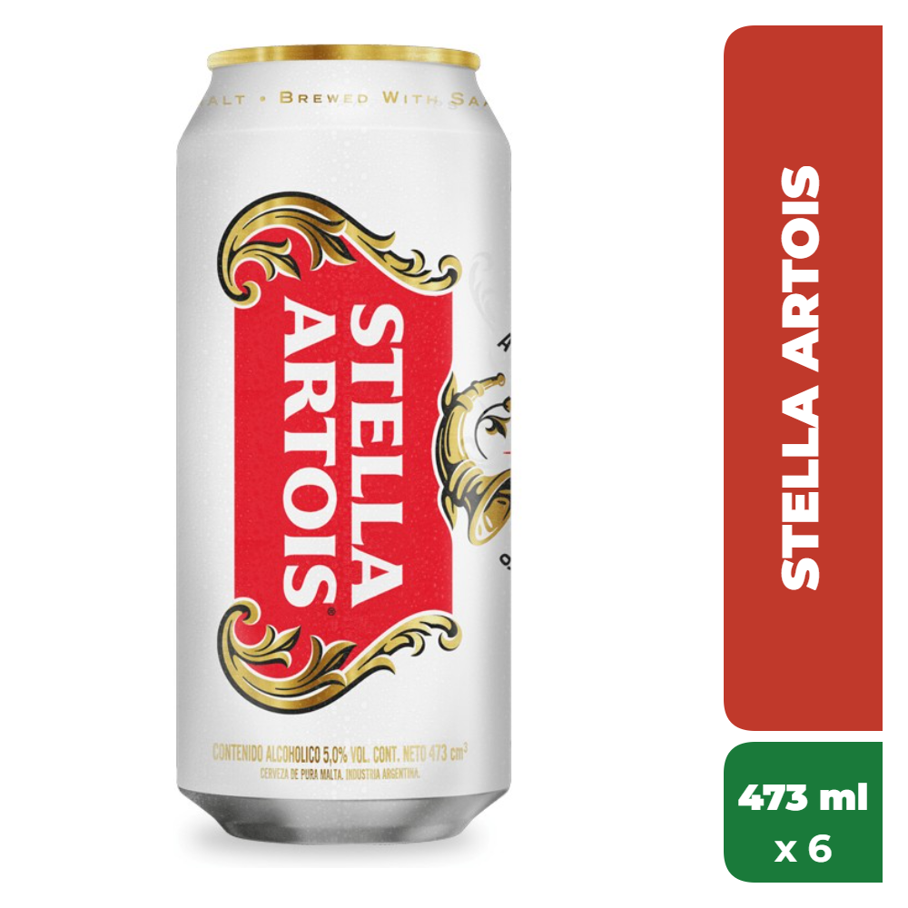 STELLA ARTOIS CERVEZA LATA 473ml x6