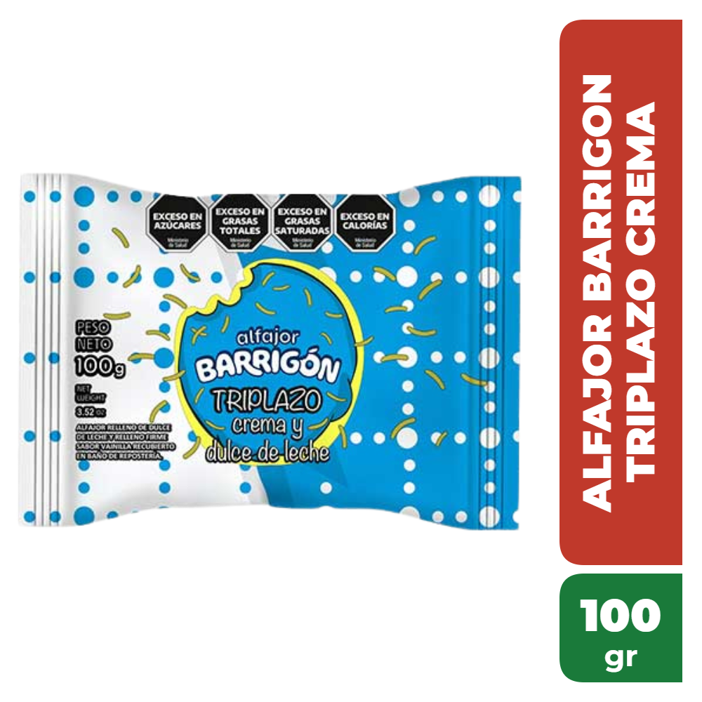 BARRIGON ALFAJOR TRIPLAZO CREMA 100gr