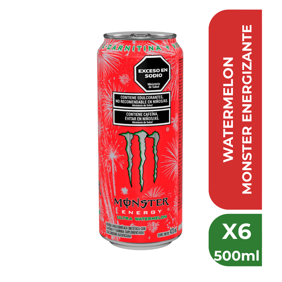 MONSTER ENERGIZANTE 500ML WATERMELON x6