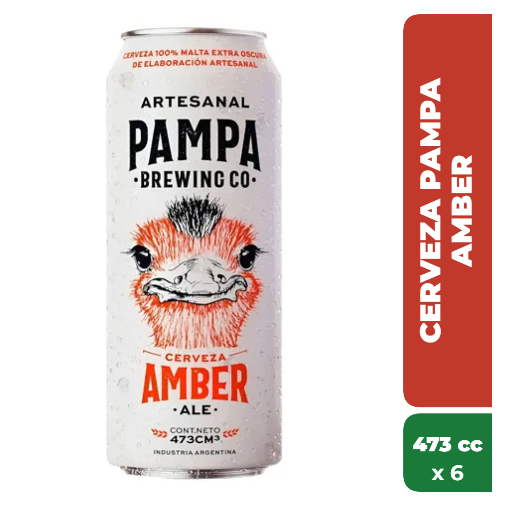 PAMPA AMBER CERVEZA 473cc x6