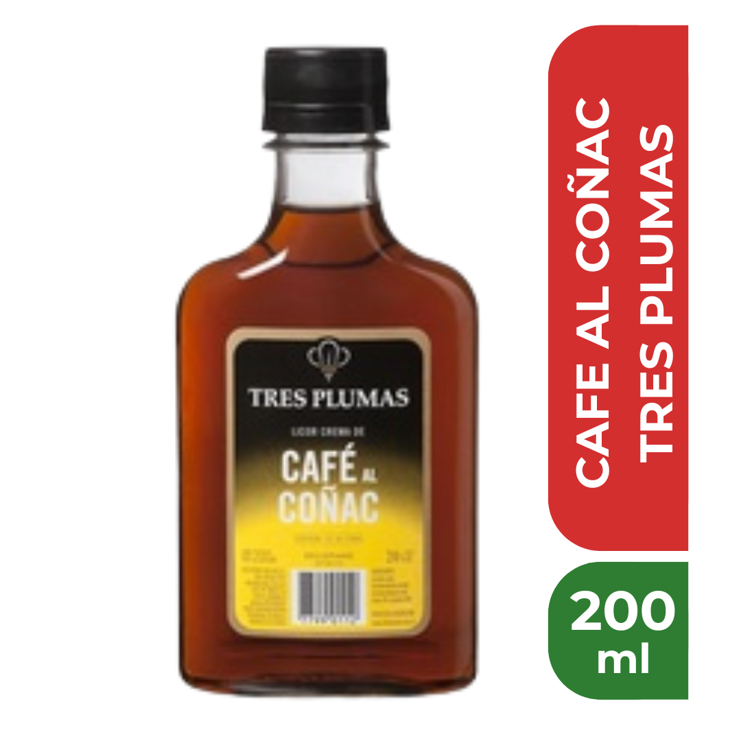 TRES PLUMAS PETACA CAFE AL COÑAC 200ml