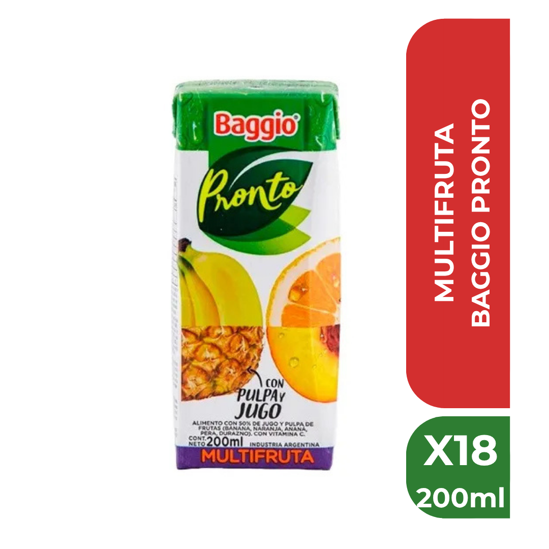 JUGO BAGGIO PRONTO 200ML x18 MULTIFRUTA