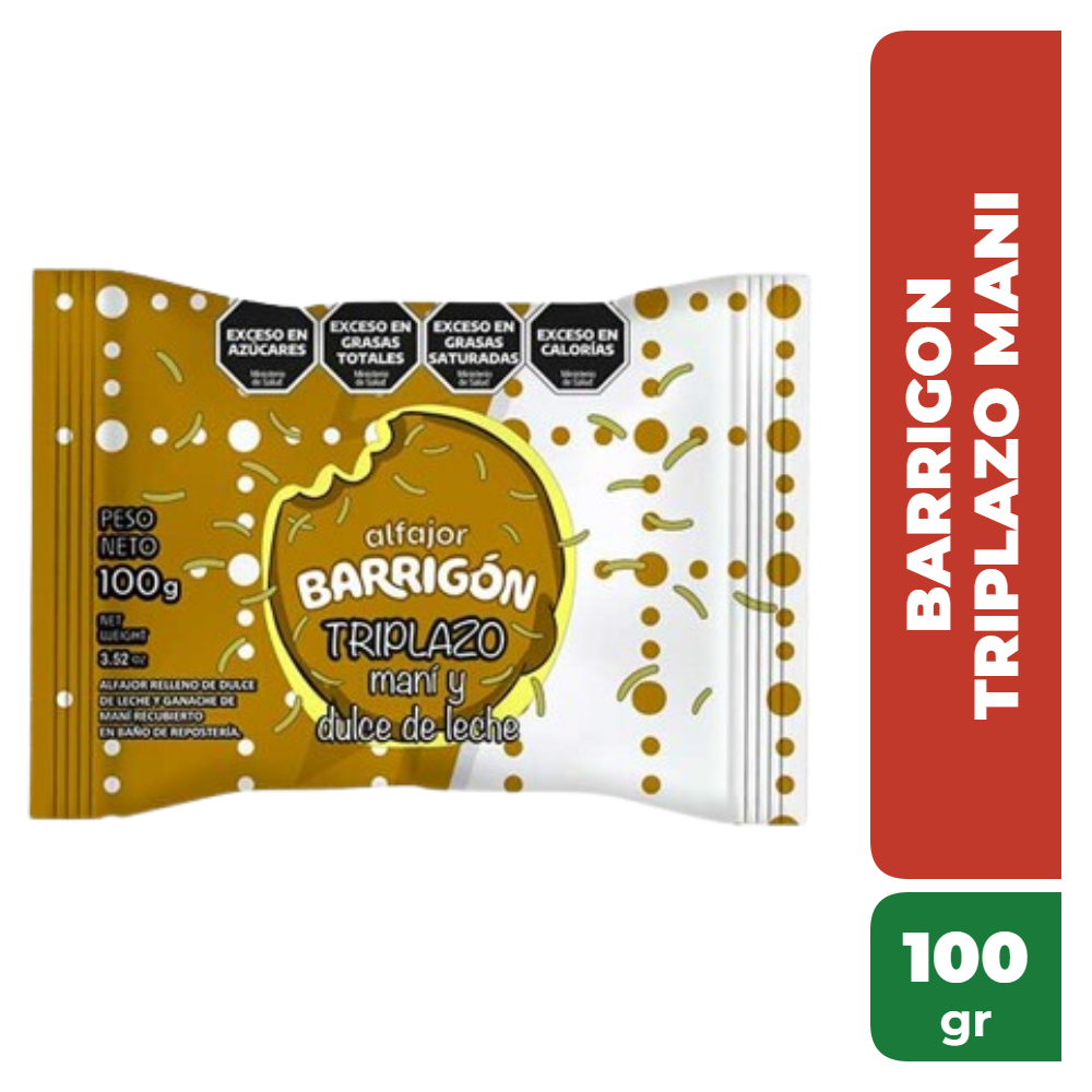 BARRIGON ALFAJOR TRIPLAZO MANI 100gr