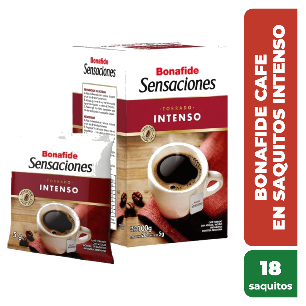 BONAFIDE CAFE EN SAQUITOS INTENSO 18saq