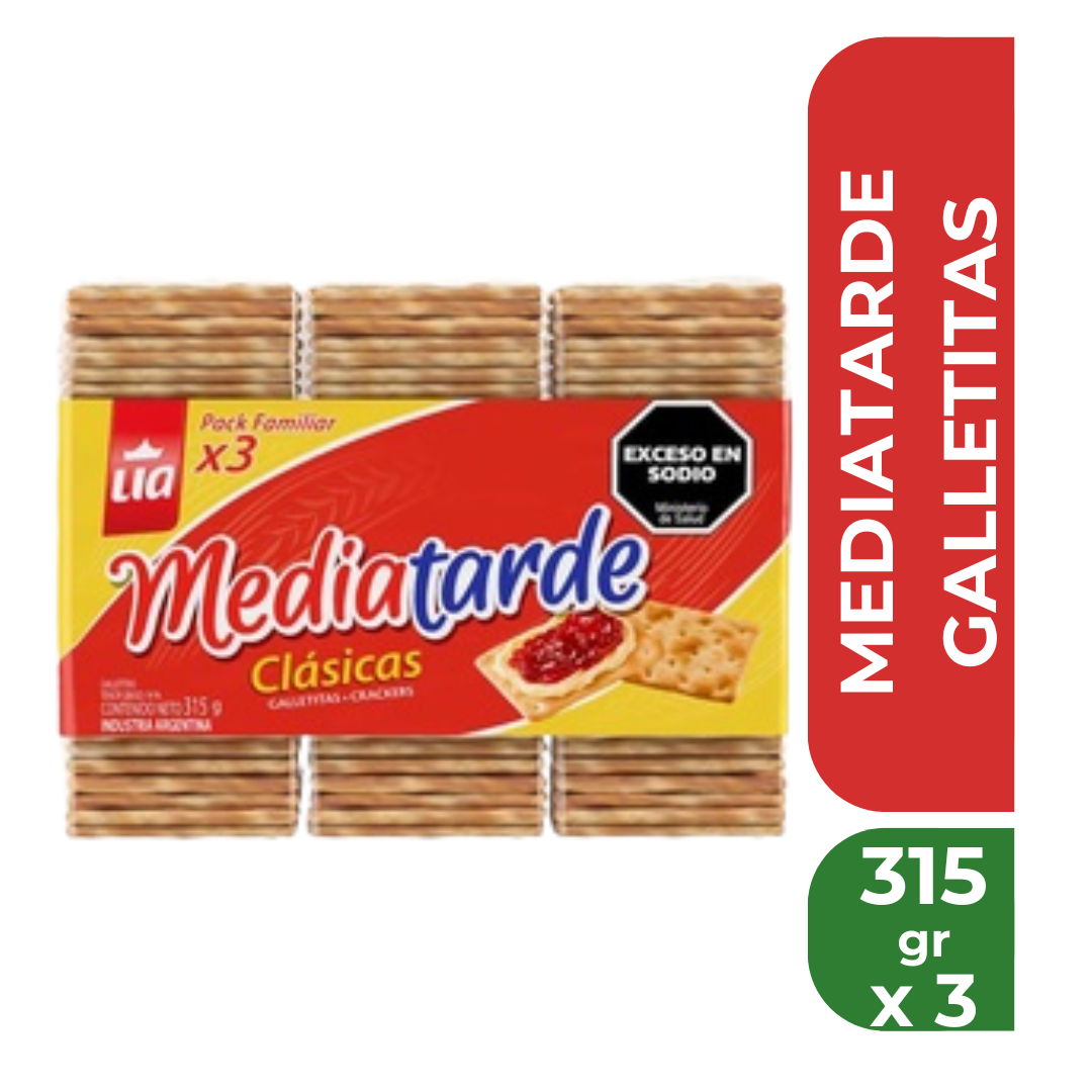 MEDIATARDE GALLETITAS 315gr x3 paquetes