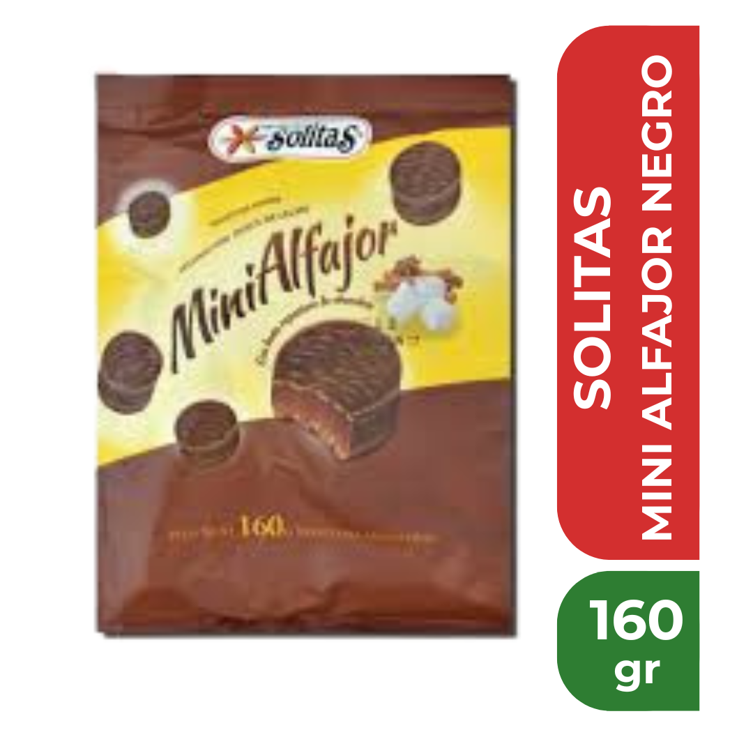 SOLITAS MINI ALFAJORES NEGRO 160gr
