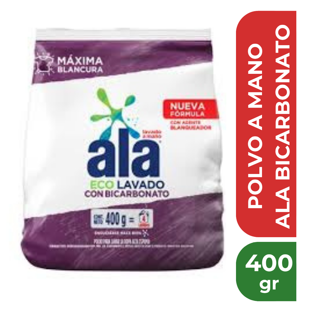 ALA POLVO LAVADO A MANO BICARBONATO 400gr