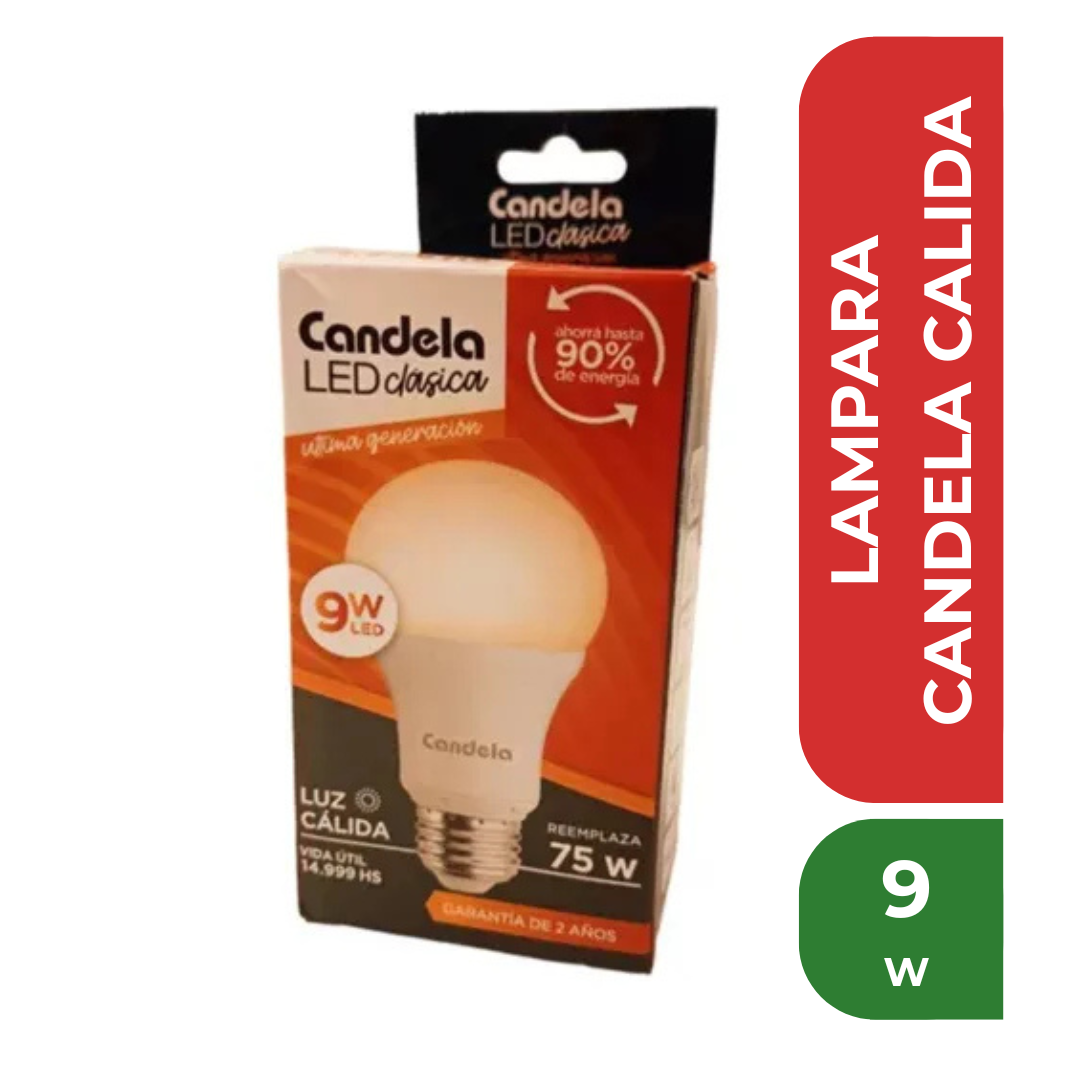 CANDELA LAMPARA CALIDA 9w