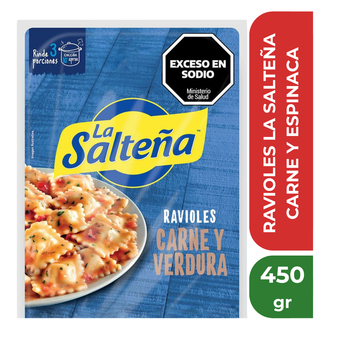 LA SALTEÑA RAVIOL 450gr CARNE Y ESPINACA