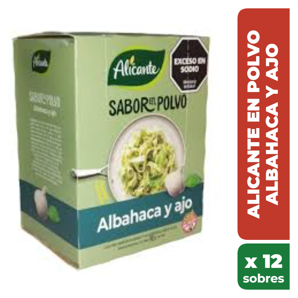 ALICANTE EN POLVO ALBAHACA Y AJO x12 sobres