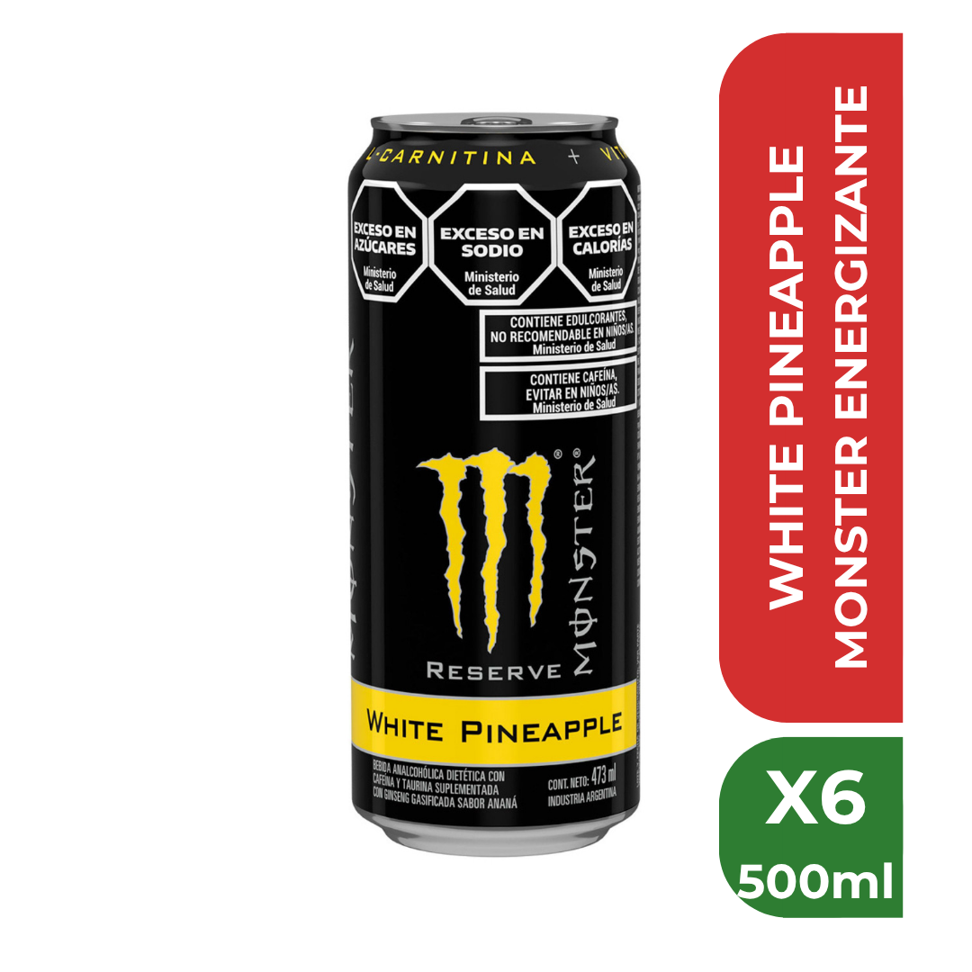 MONSTER ENERGIZANTE 500ML WHITE PINEAPPLE x6