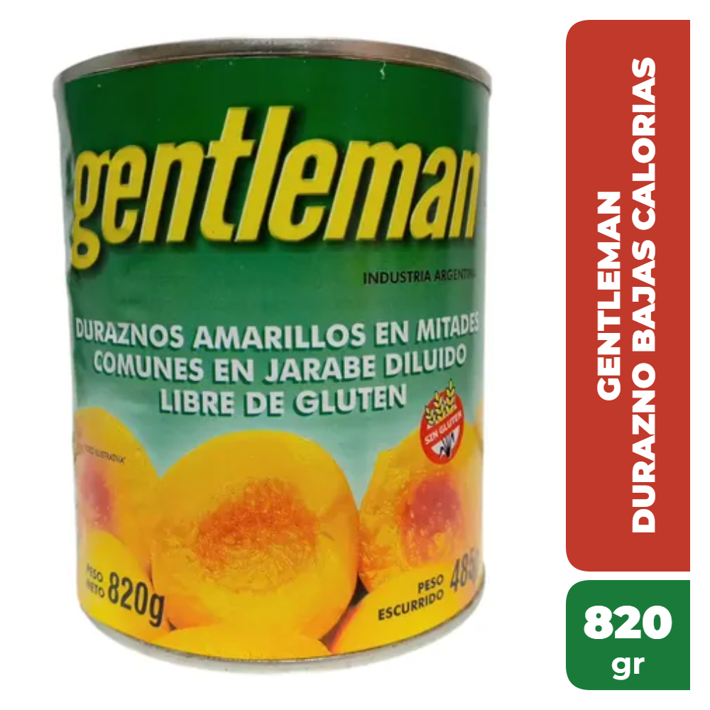 GENTLEMAN DURAZNO BAJAS CALORIAS 820gr