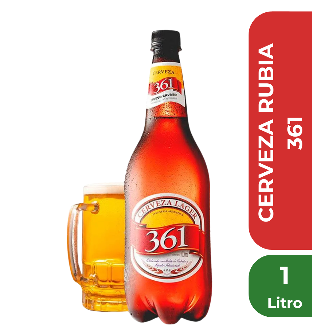 361 CERVEZA RUBIA PET 1 Litro