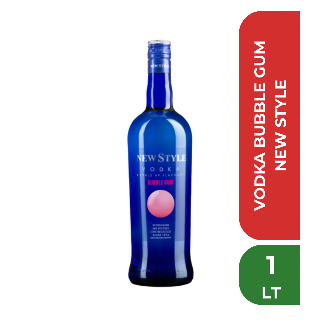 NEW STYLE VODKA AZUL BUBBLE GUM 1 Litro