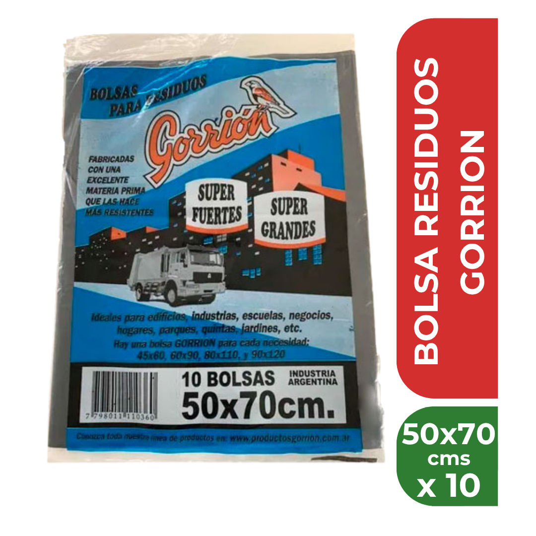 GORRION BOLSA RESIDUOS 50X70cm x10 bolsas