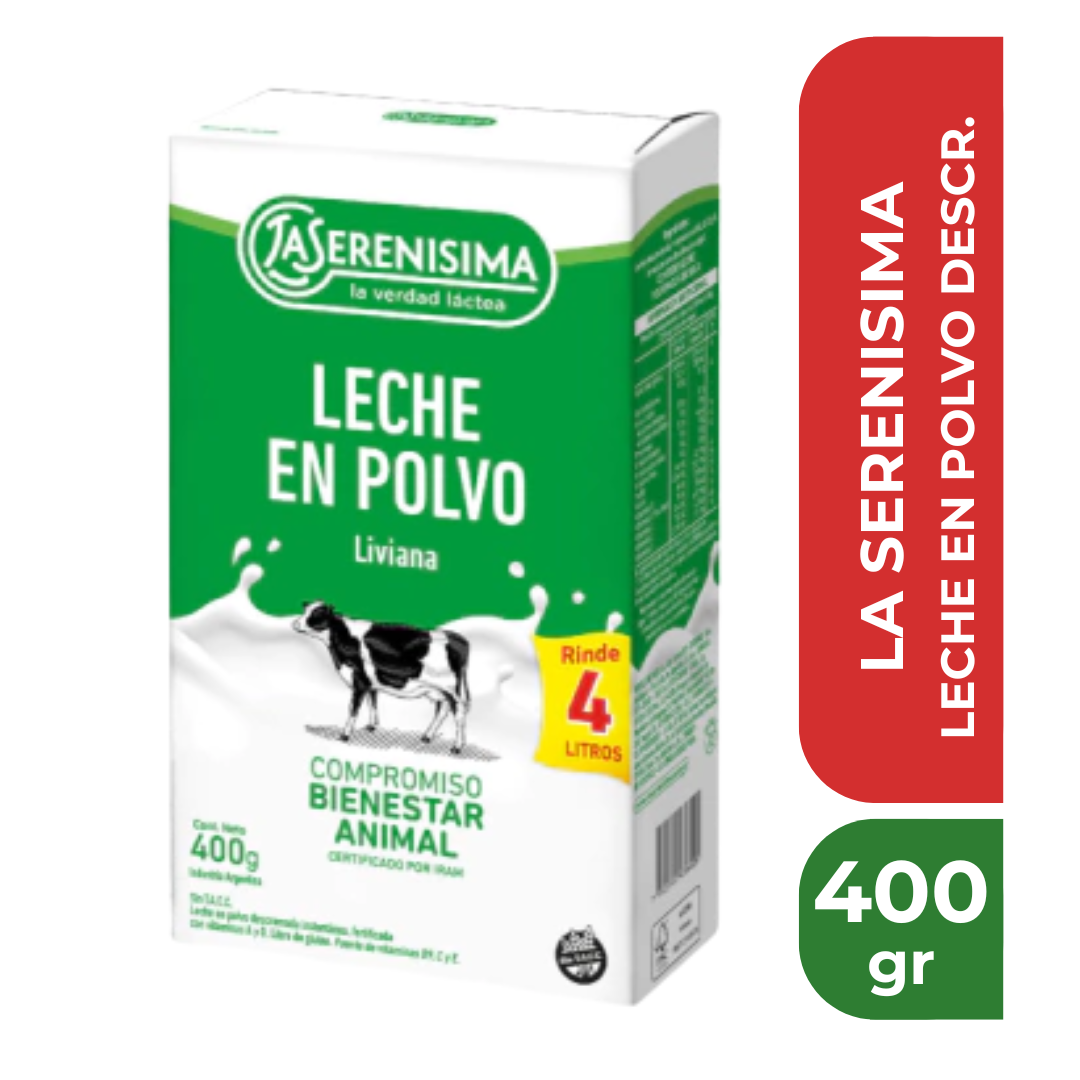 LA SERENISIMA LECHE EN POLVO DESCR. 400gr