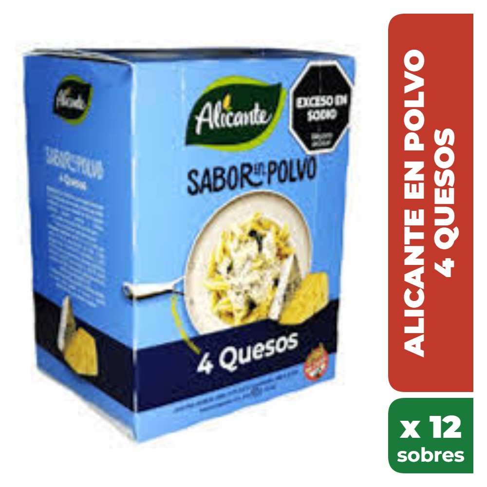 ALICANTE EN POLVO 4 QUESOS x12 sobres