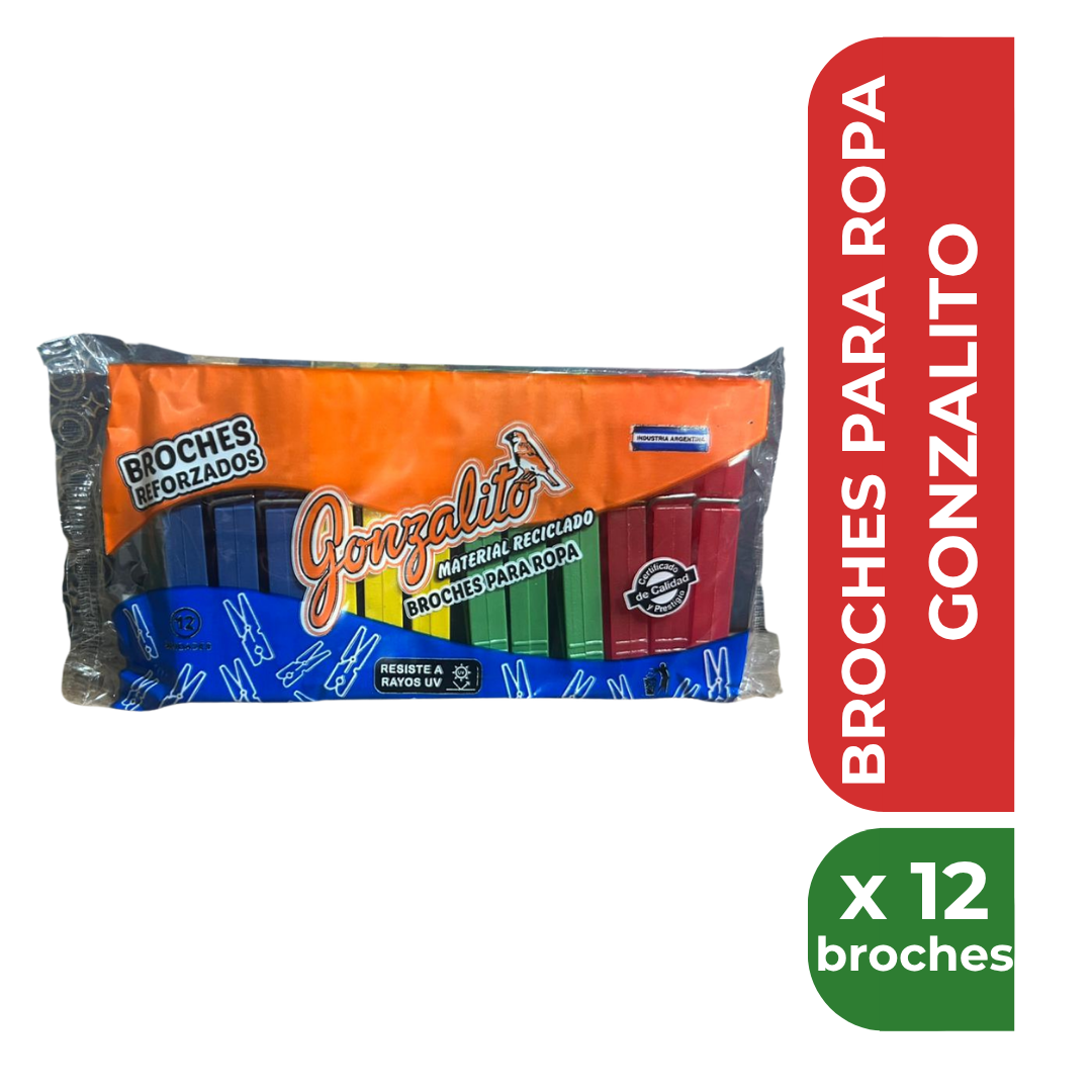 GONZALITO BROCHES PARA ROPA x12 broches