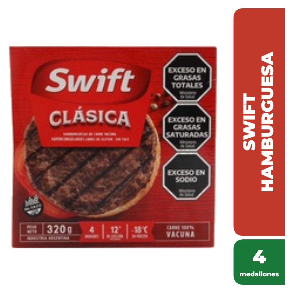 SWIFT HAMBURGUESA CLASICA CAJA x4 medallones