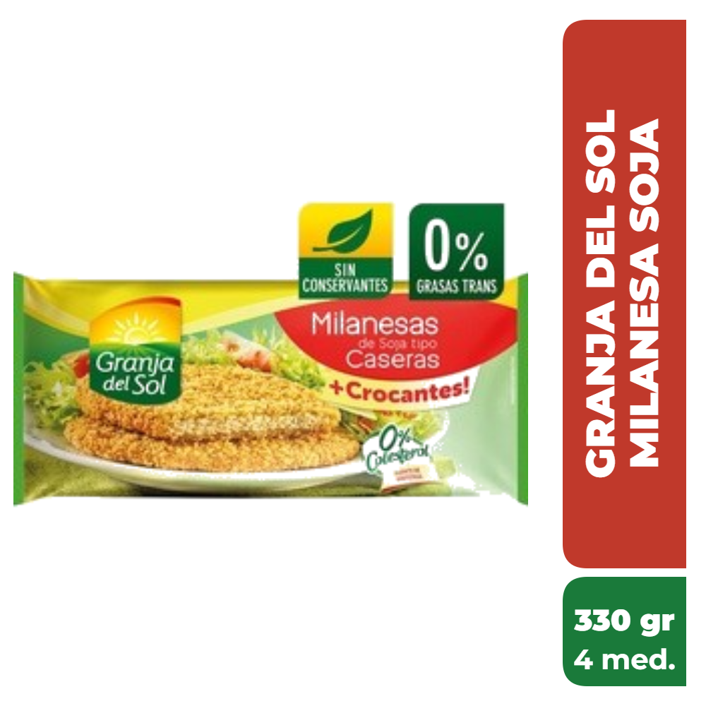 GRANJA DEL SOL MILANESA SOJA 330gr x4 medallones
