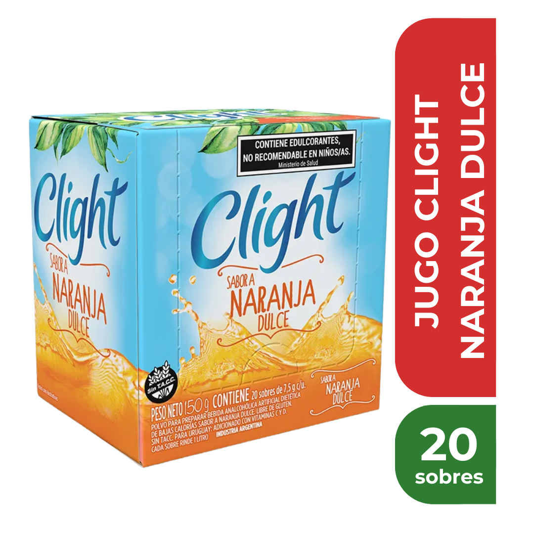 CLIGHT JUGO EN POLVO NARANJA DULCE x20