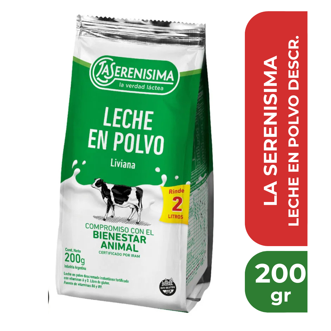 LA SERENISIMA LECHE EN POLVO DESCR 200gr