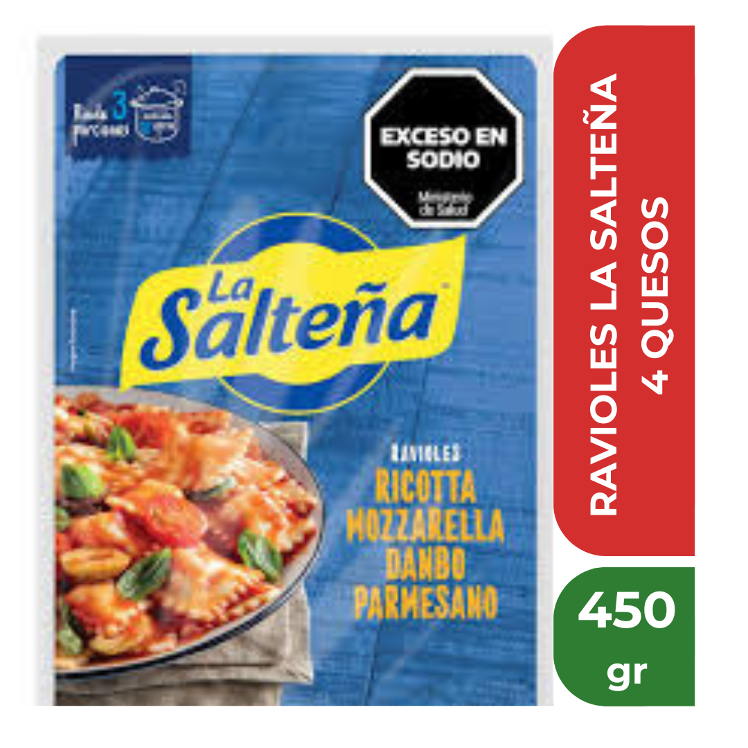LA SALTEÑA RAVIOL 450gr 4 QUESOS