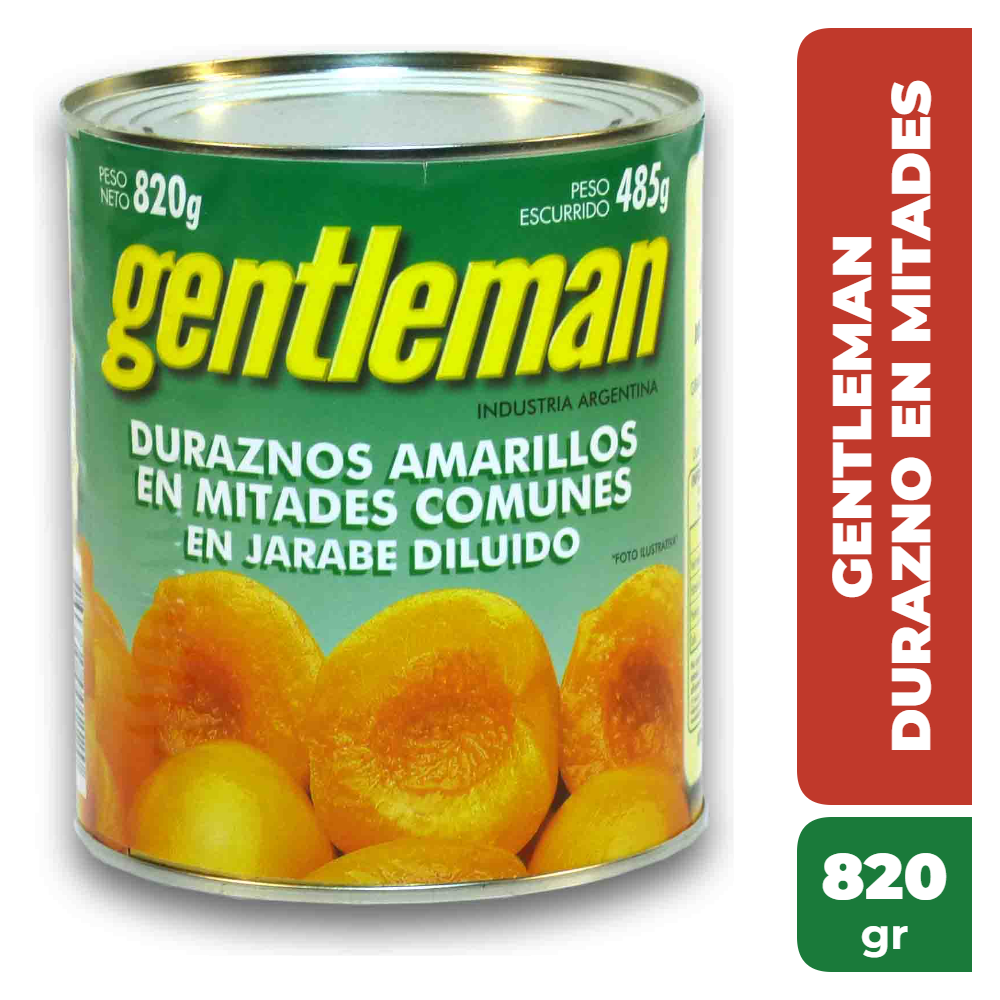 GENTLEMAN DURAZNO EN MITADES 820gr