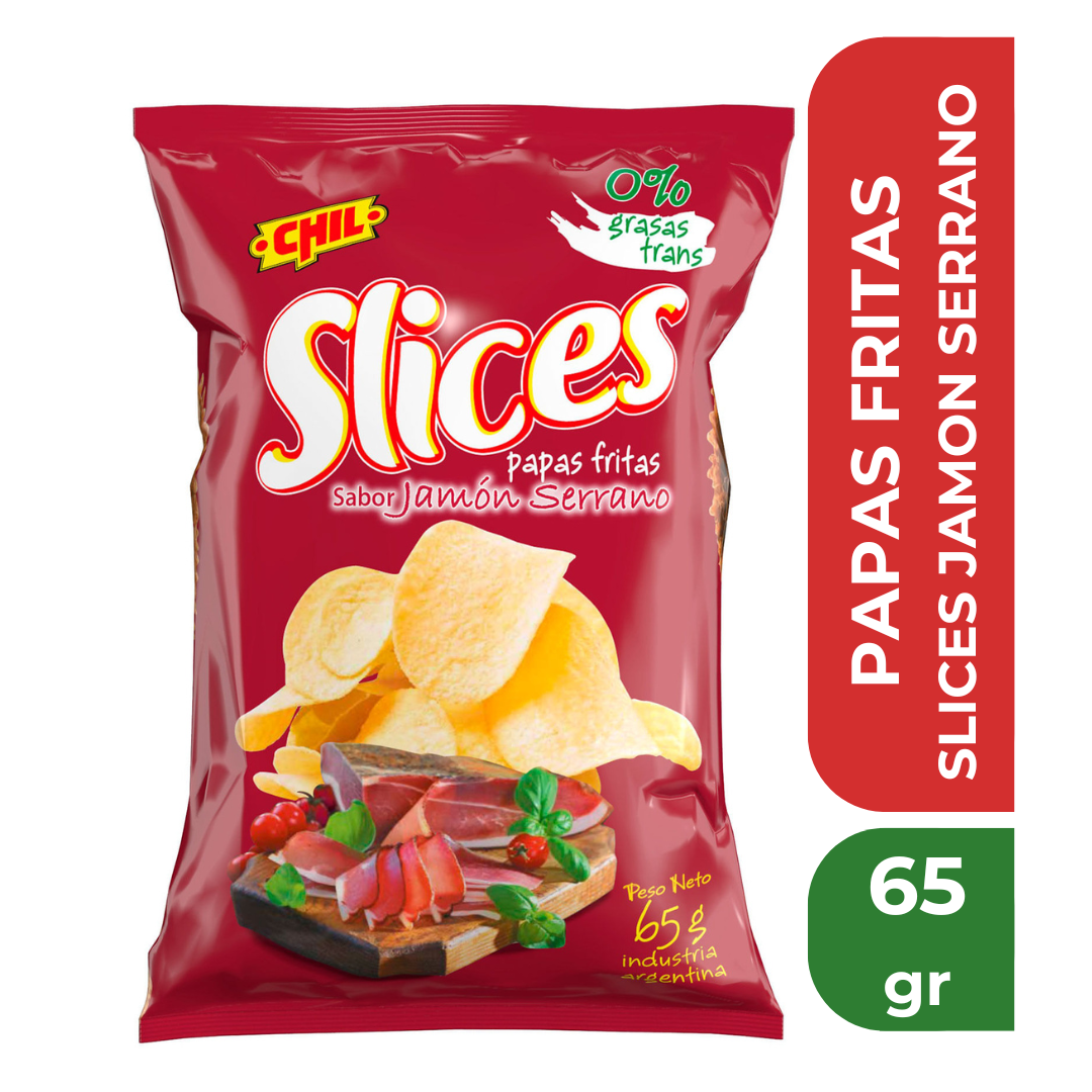 SLICES PAPAS FRITAS JAMON 65gr
