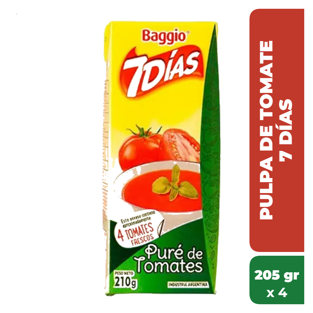 7 DIAS PULPA DE TOMATE 205gr x4