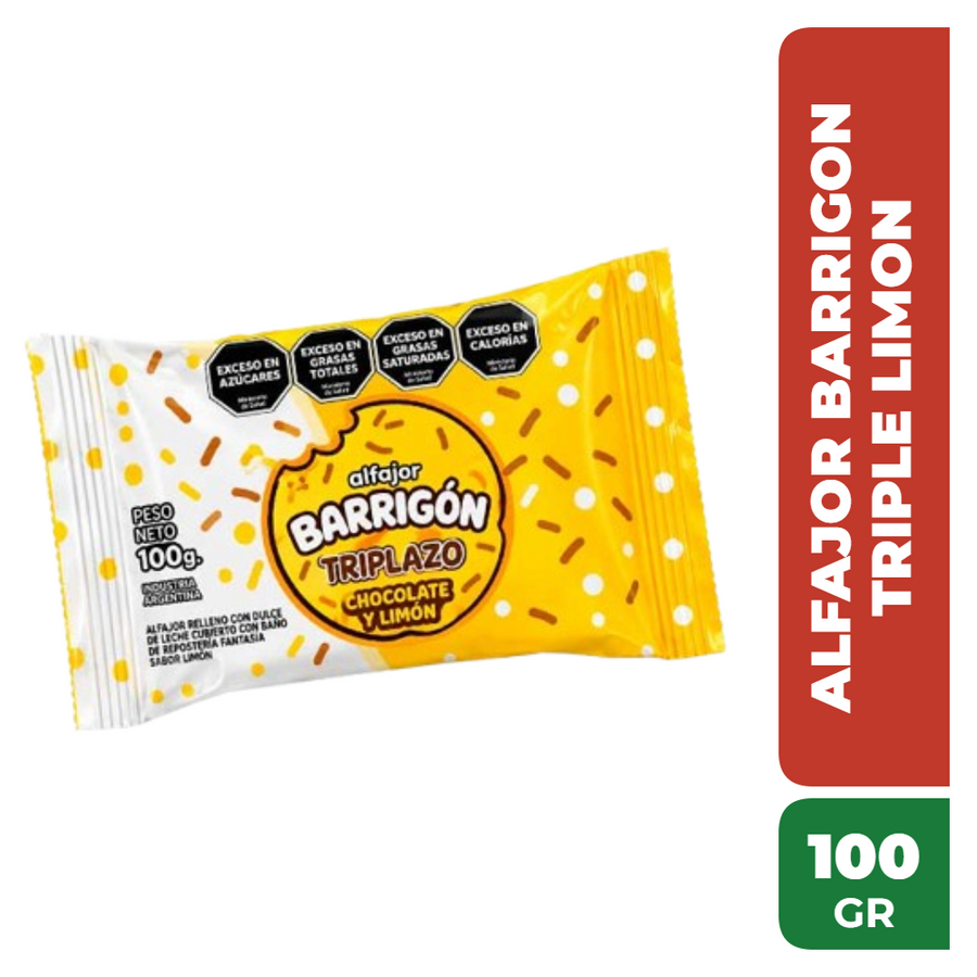 BARRIGON ALFAJOR TRIPLAZO LIMON 100gr