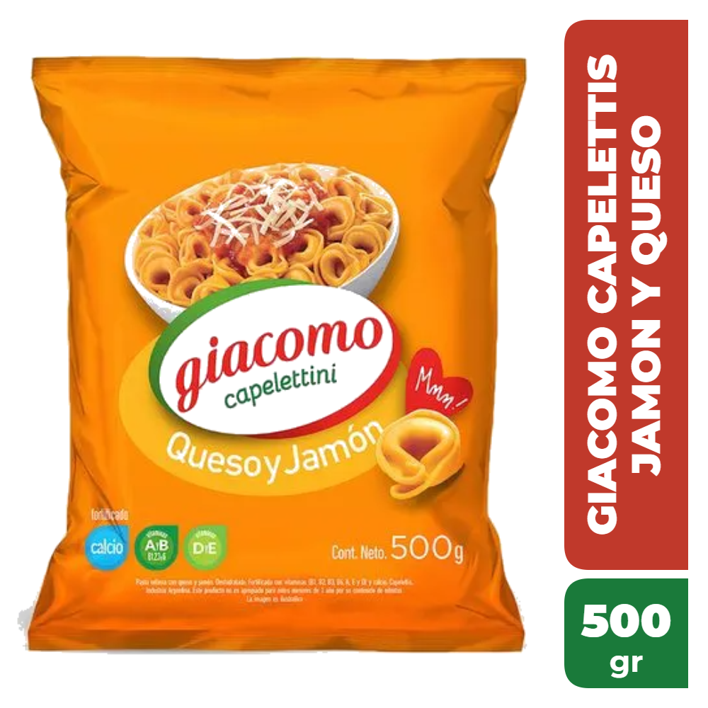 GIACOMO CAPELETTIS 500gr JAMON Y QUESO