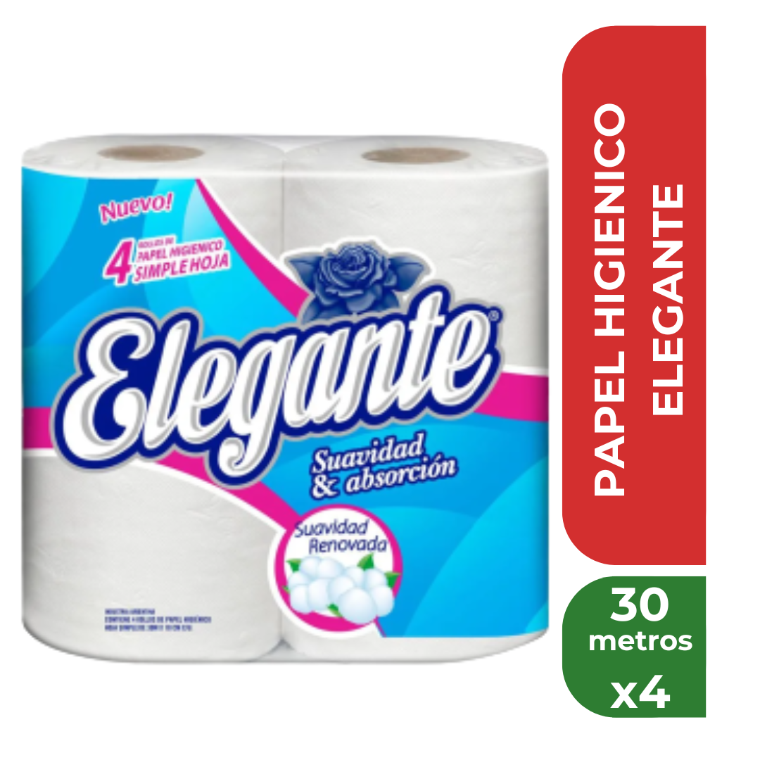 ELEGANTE PAPEL HIGIENICO 4 x 30mts